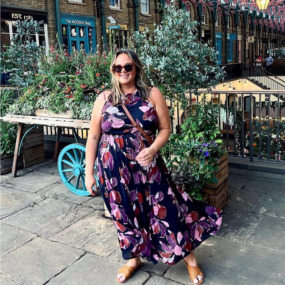 Anthropologie Halter Neck Floral Dress